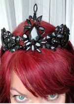 Черна корона за бал с кристали - Black Rose Queen by Rosie